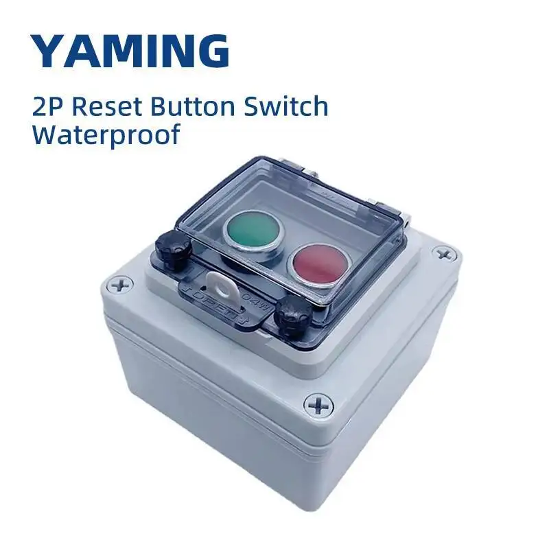 

IP67 Защитная водонепроницаемая коробка Кнопочный переключатель Двухпозиционный M22 Красный/Зеленый Распределение управления 10А