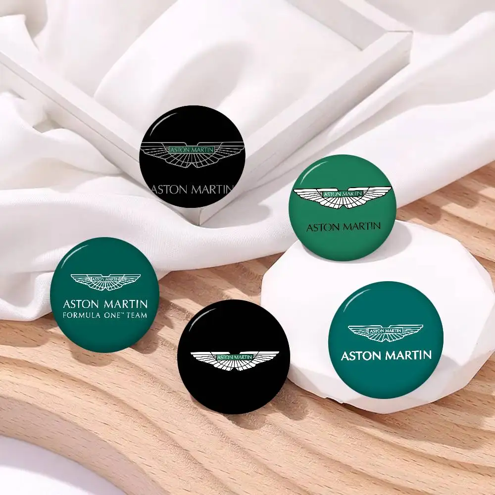 A-ASTON M-MARTINS Anime Round Button Pins Slogan Creative Brooches Backpack Clothes Decoration Fashion Cartoon Jewelry Gifts