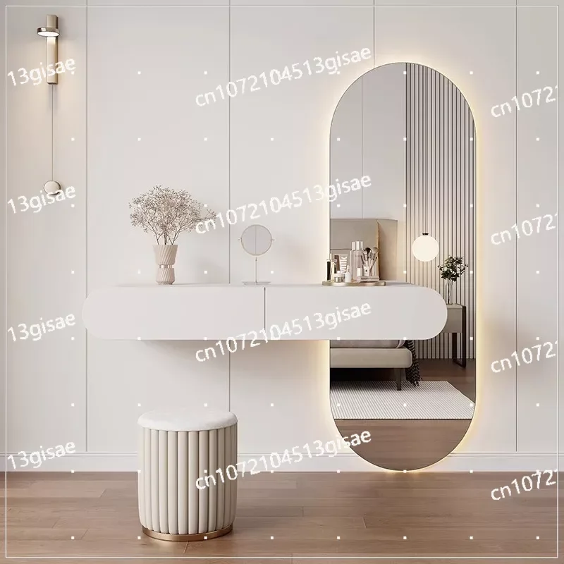 Modern Minimalist Bedroom Dressing Table Wall Mounted Makeup Mirror Combination