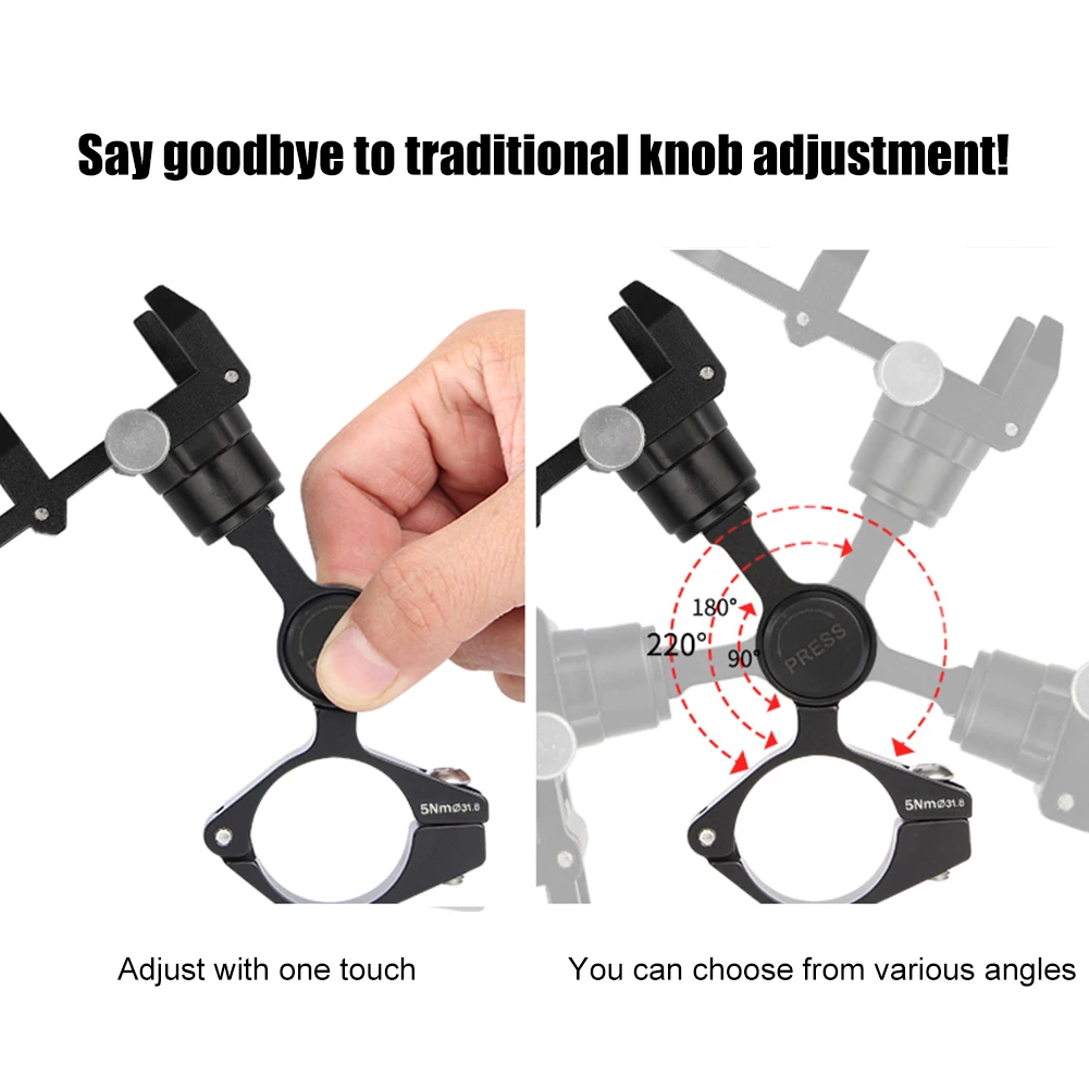 GUB PLUS 21 Cell Phone Mount Holder Aluminum Alloy Cell Phone Holder Bracket Rotatable Adjustable for 22.2-31.8mm Handlebar