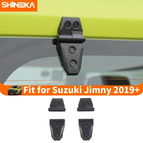 Imagen 1 del producto SHINEKA-cubierta decorativa de bisagra de vidrio para puerta trasera, color negro mate, compatible con Suzuki Jimny 2019 2020 2021 2022 2023 2024 Up, accesorios para coche