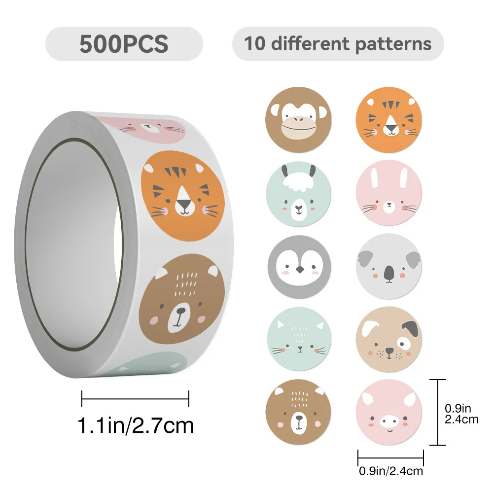 500Pcs/Roll Cute An… - image