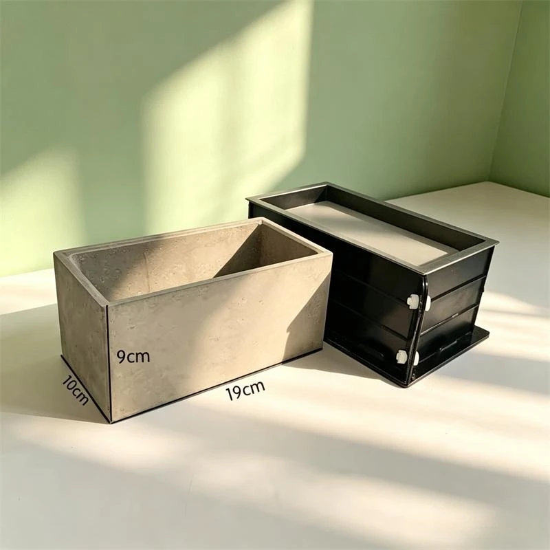 Large Size Concrete Planter Silicone Molds DIY Flowerpot Mold Rectangle Cement Succulents Plant Pot Clay Container Resin Mould