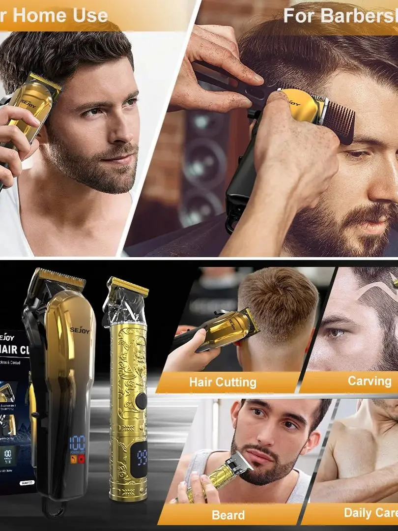 Wiederaufladbares Haarschneide-Set für Männer, Professionelles Haarschneide- und Trimmer-Set, Kabelloser Haar- und Barttrimmer, Friseur-Haarschneider, Geschenk, Mehrere Auswahlmöglichkeiten