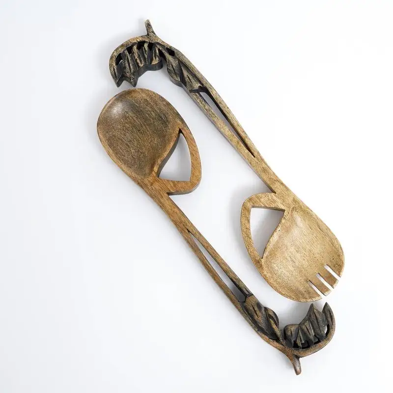 مجموعة أدوات الطبخ الخشبية المكونة من قطعتين لخدمة السلطة #3