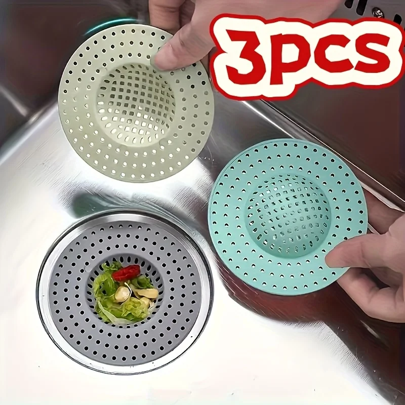

3 шт. цвет случайный бытовой сливной фильтр для раковины, кухонный фильтр против засорения, пластиковый пол в ванной комнате