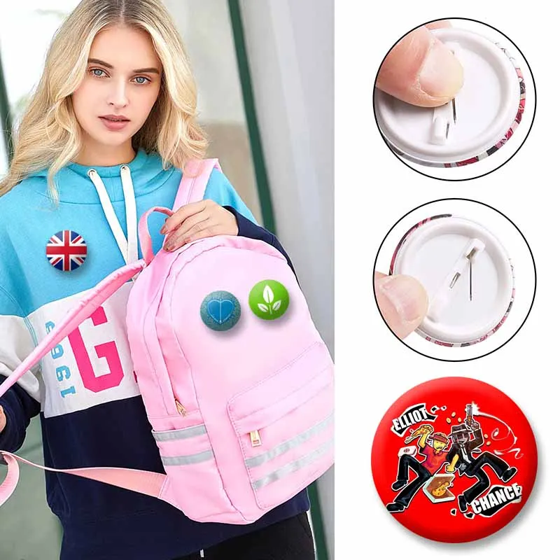 Funny BFDI 1 4 Icons Lapel Pins Creative Koi Fish Round Brooch Cartoon Characters Badges for Bag Clothes Jewelry Kids XMAS Gifts