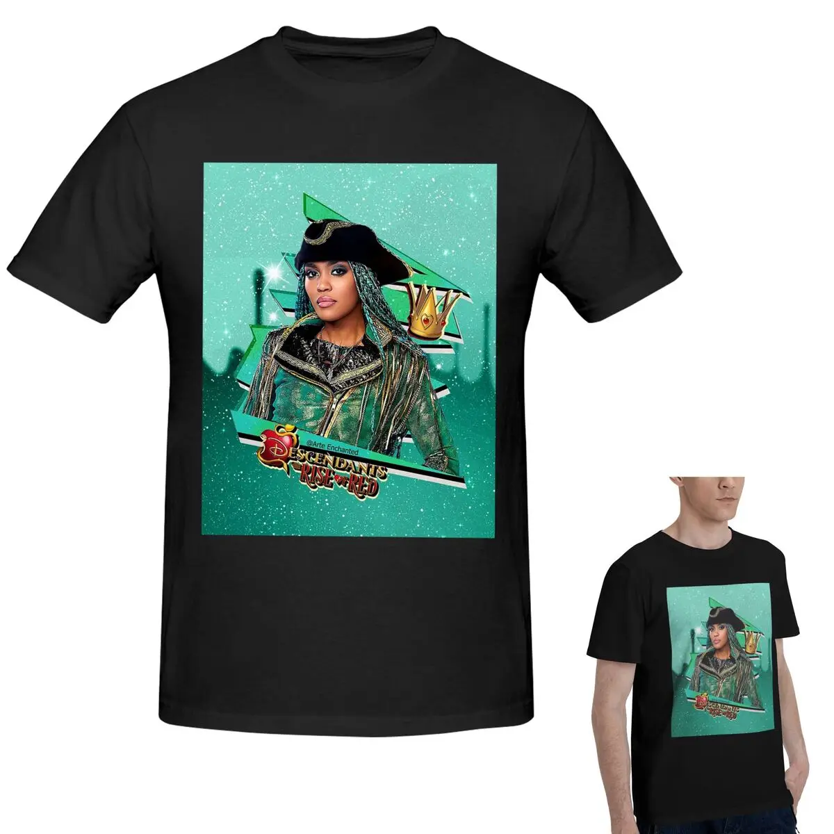 

100% хлопок Uma - Descendants 4 The Rise Of Red Футболка Мужская забавная футболка большого размера Мужские летние рубашки с круглым вырезом Топы S-6XL