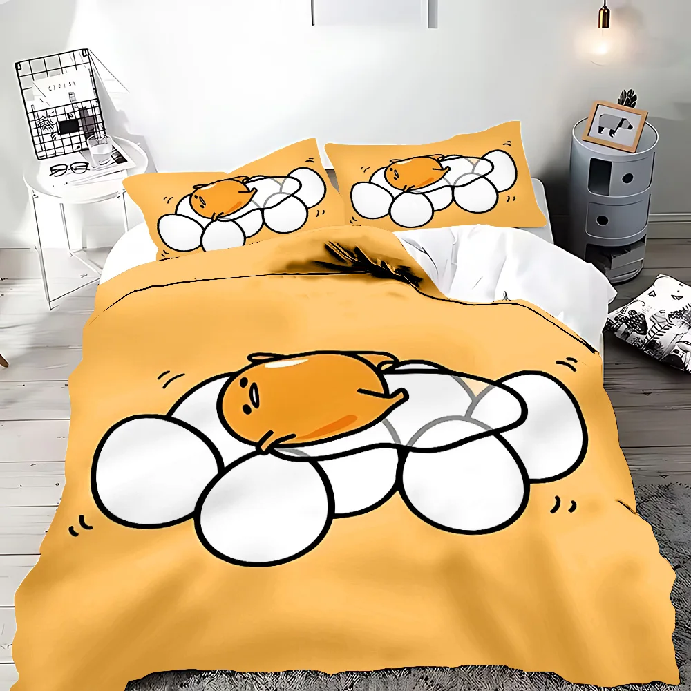 Funny Gudetama Lazy Egg Duvet  Pillowcase Bedding Set Adult Boy Girl Bedroom Decoration Children Gift Single Double Large Size