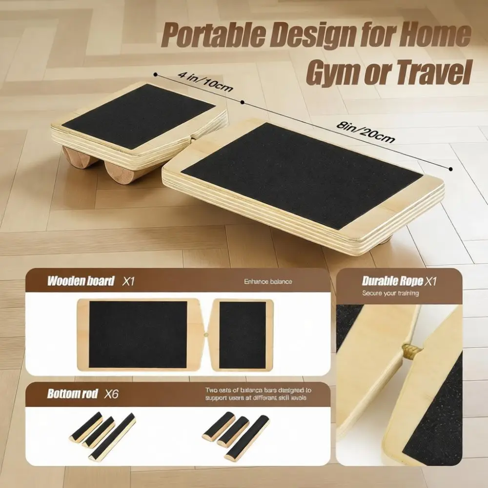 Wooden Foot Rocker Board For Ankle Flexibility Calf Stretching Balance Training Home Fitness Workout Exercise Equipment