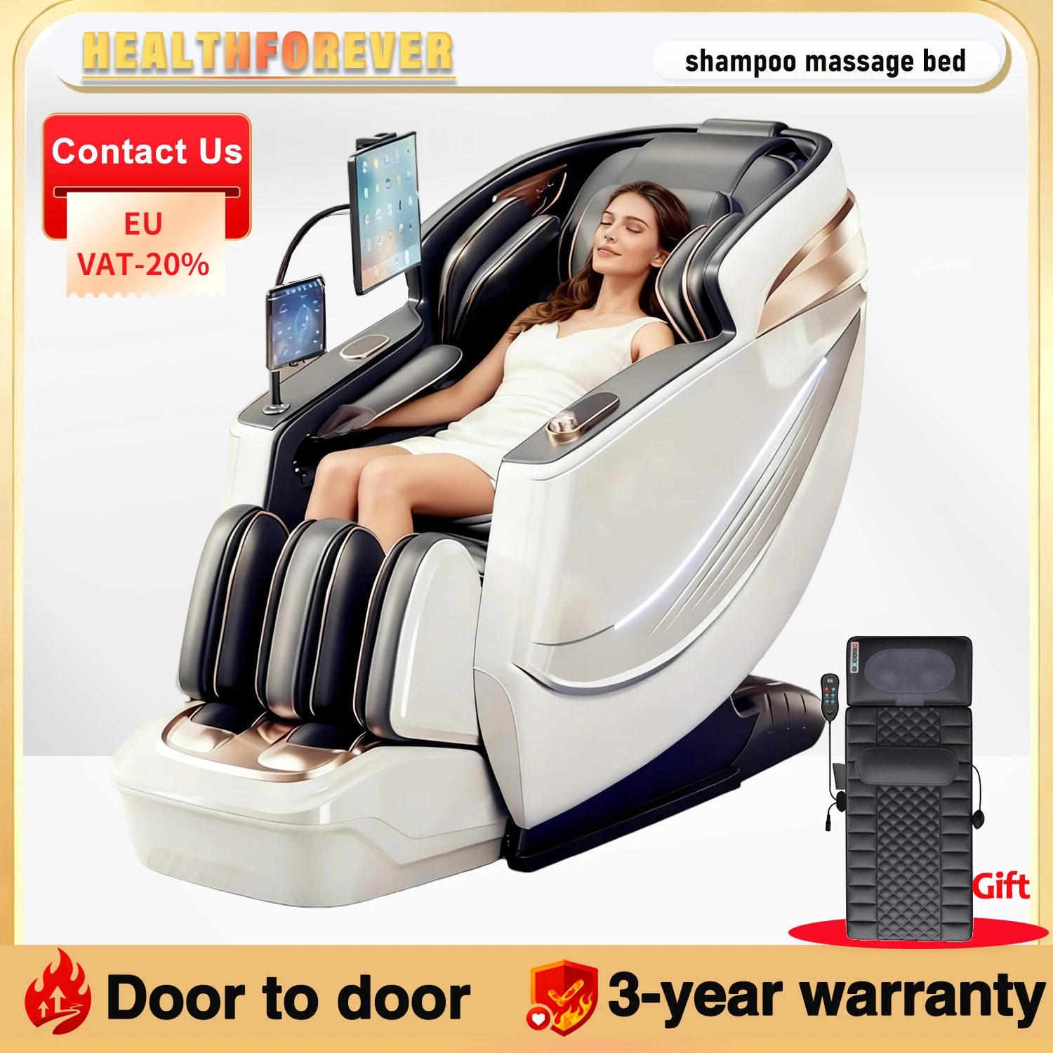 

6D+6D Dual 6-head massage chair SL Track Heat Therapy AI Voice Control Thai Stretch massage chair 4d zero gravity Health Scan