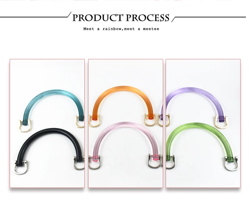 2/4Pcs U-shaped Plastic Bag Handle Acrylic Transparent Purse Frame Kiss Clasp Women Handbag Woven-bag Replace Bags Accessories