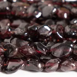 Wine Red Garnet Beads Pebble Nugget Grade AA Genuine Natural Gemstone Beads 7-9MM for Christmas Gift Jewelry Making