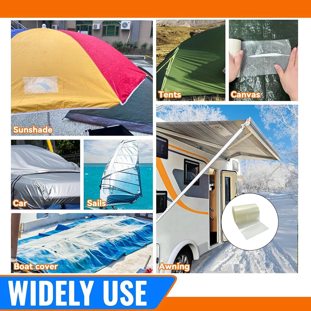 

RV Awning Tent Repair Tape For Waterproof with Fiberglass Reinforced Patch Suitable for Tarpaulin Vinyl Canvas
