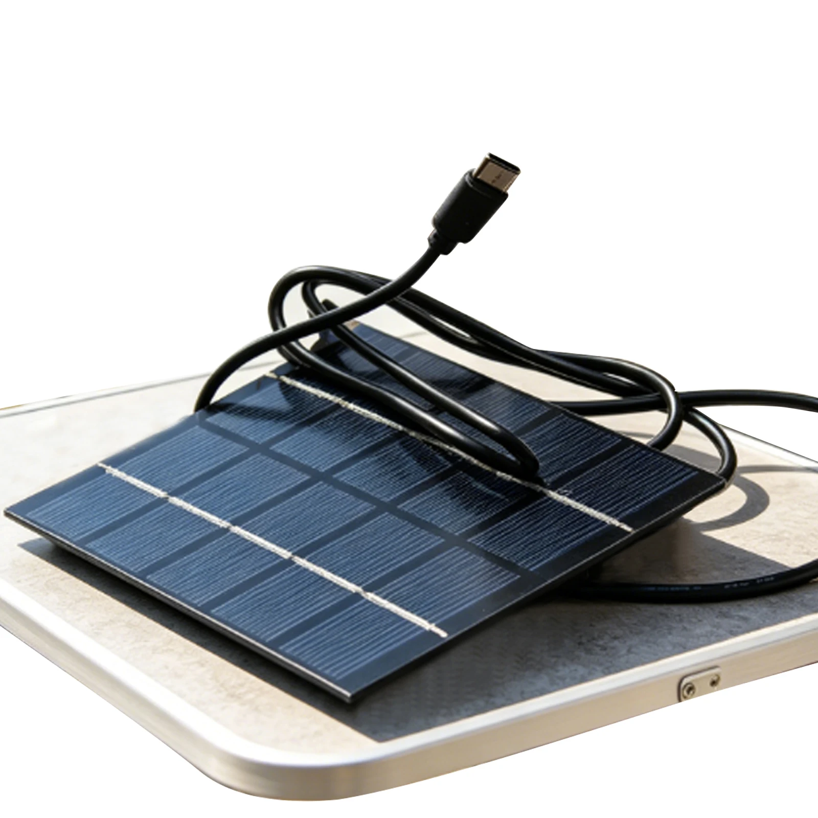 1.5W 5V Portable Solar Panel Charger with 3.28FT USB Cable Polycrystalline Solar Panel for Phones Power Banks Tablets