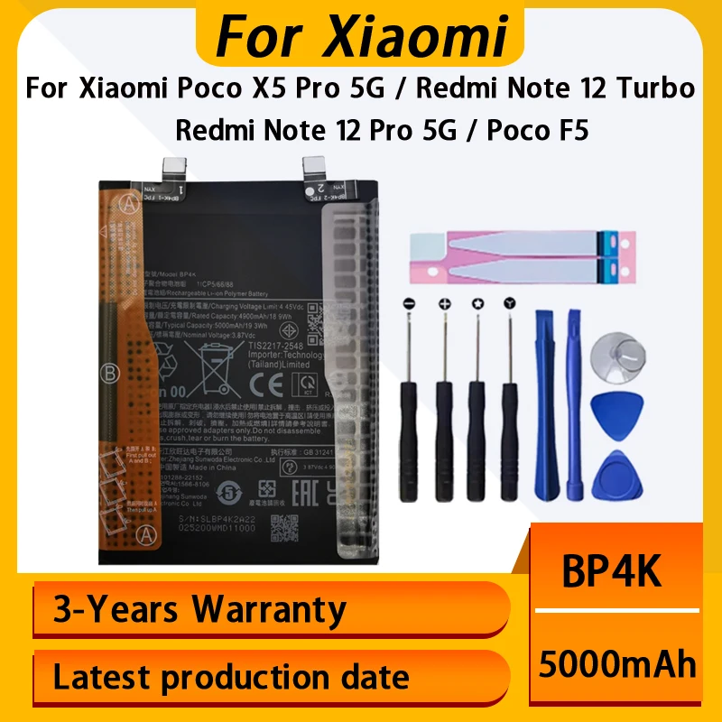 BN61 BN57 BP4K BN5E BM5T For Xiaomi Poco X3 X4 X5 F5 X6 X7 Redmi Note 10 11 11T 11E 12 12T 13 13T 14T GT Pro 4G 5G Battery