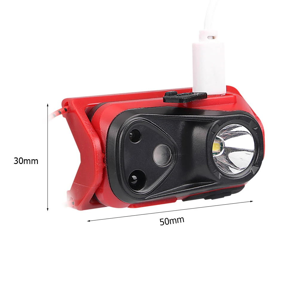 Linterna frontal LED con Sensor recargable, linterna impermeable para acampar
