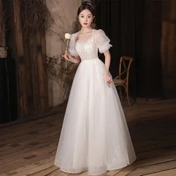 Robe de soiree New White V-Neck Slim Women Wedding Banquet Elegant Evening Dresses Formal Party Dress Prom dresses Luxury Dress