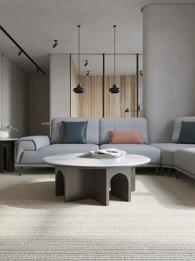 Nordic living room side few high and low combination coffee table round marble tea table medieval tea table surprise quiet
