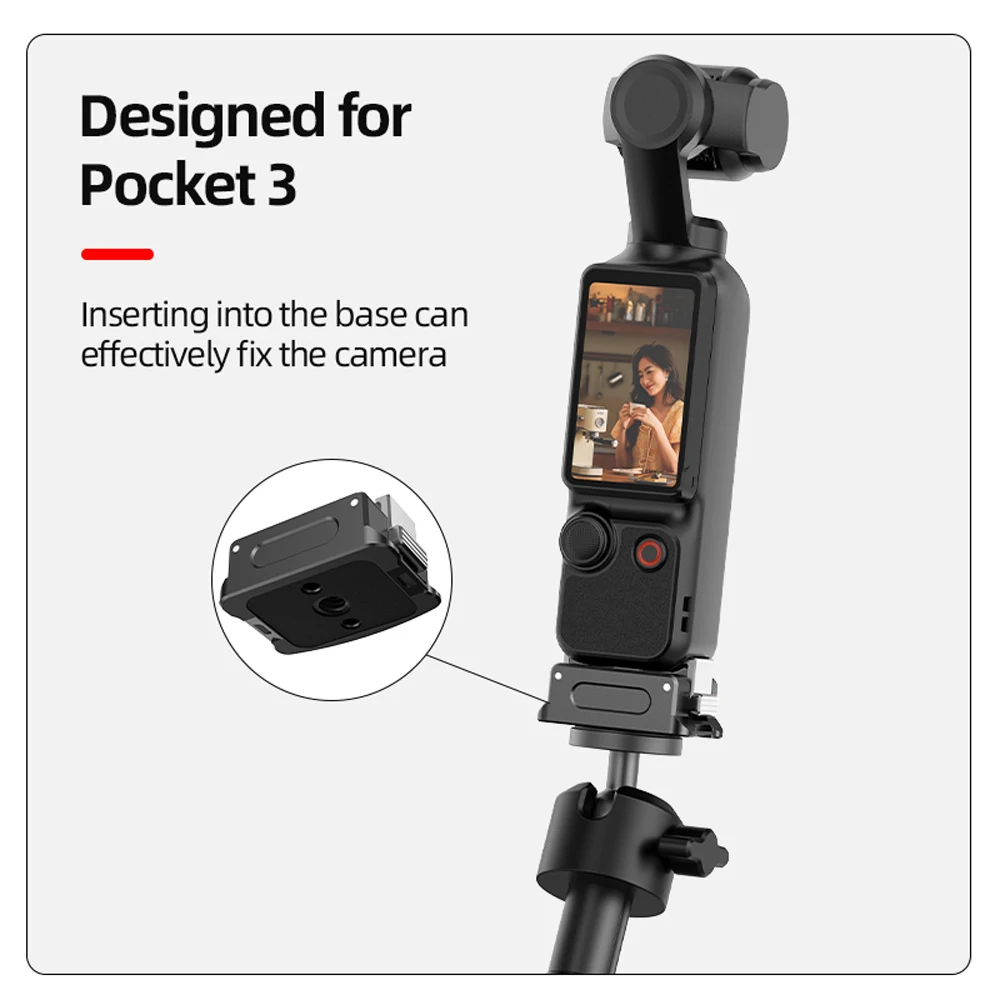 

for DJI OSMO POCKET 3 Adapter Dock 1/4 Thread Fixed Quick Release Base Dual Interface Accessories