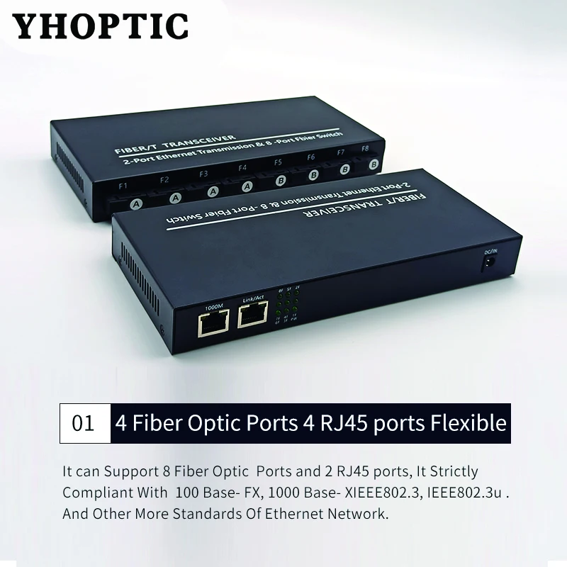 Imagem -02 - Transceptor Ótico 1000 m 100m do Único Modo do Conversor 20km sc dos Meios do Porto Rj45 da Fibra do Interruptor 8x1.25g do Ethernet do Gigabit