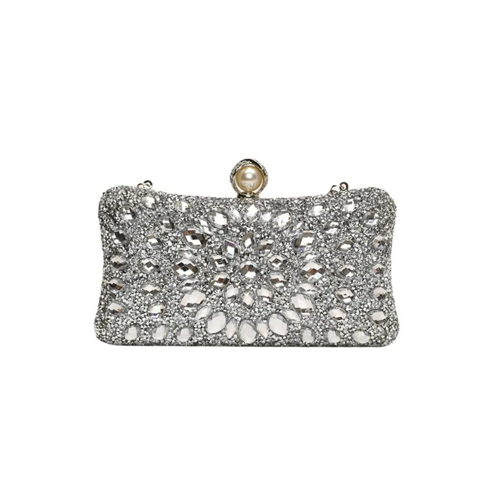 

Retro Shiny Evening Banquet Bag Crystal Sequin Bling Colorful Rhinestone Shoulder Bag Purse Handbag Chain Crossbody Bag Women