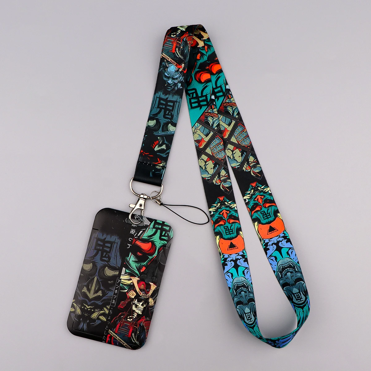Cartoon Fish ID Badge Holder with Lanyard Vintage Van Gogh Art Starry Sky Neck Strap Card Case for Office School Holiday Gift