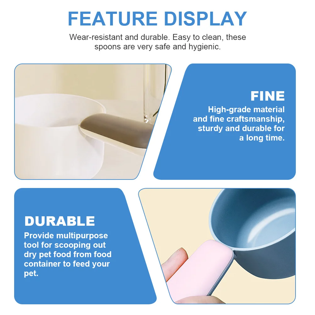 

2Pcs Pet Food Scoops Strong Wear Resistant Plastic Design No Bend Break Shape Loss Ideal for Daily Pet Feeding At Home Portable