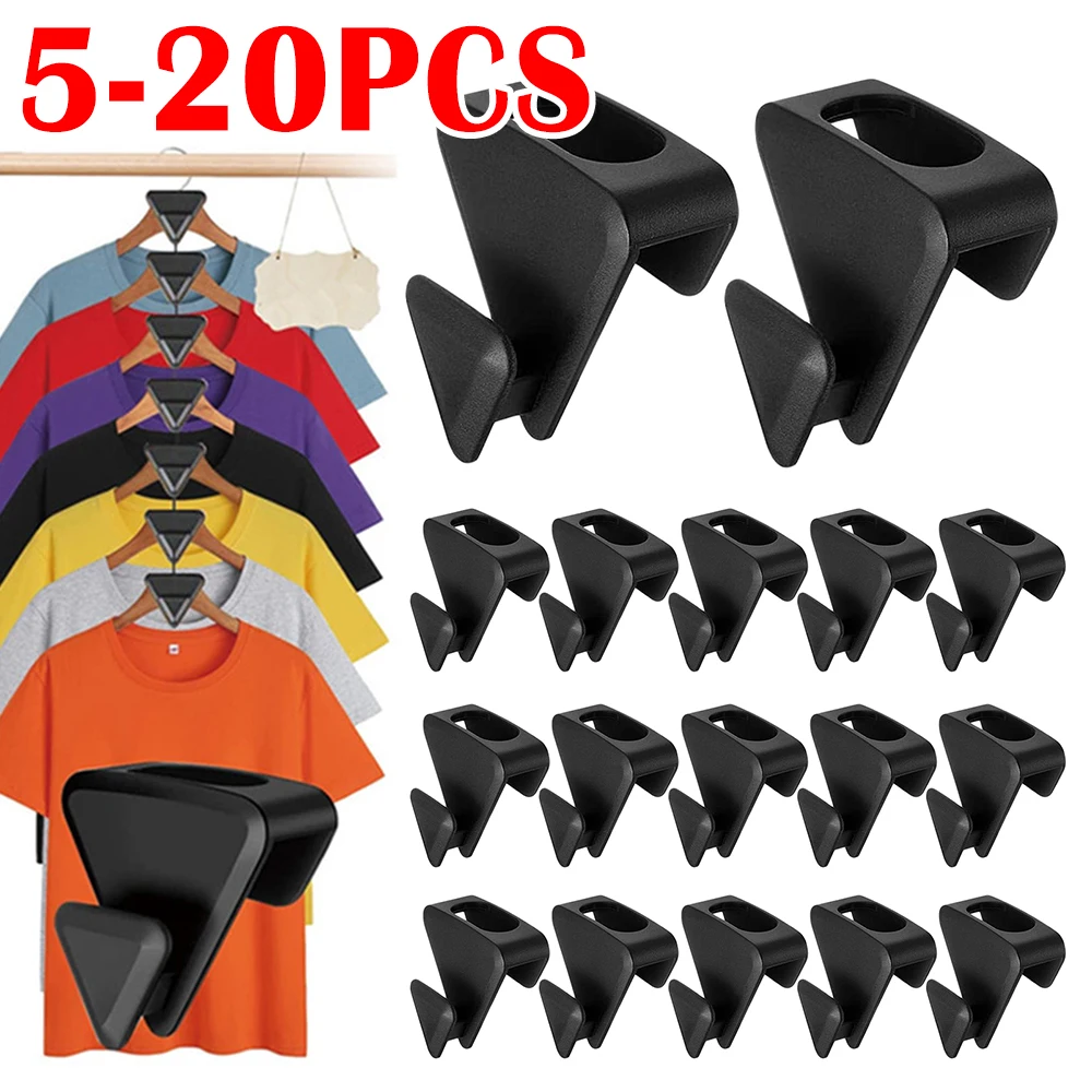 5-20Pcs Space Saving Closet Hanger Triangle Clothes Hanger Connector Hooks Wardrobe Coat Organizer Extendable Hanger Holder