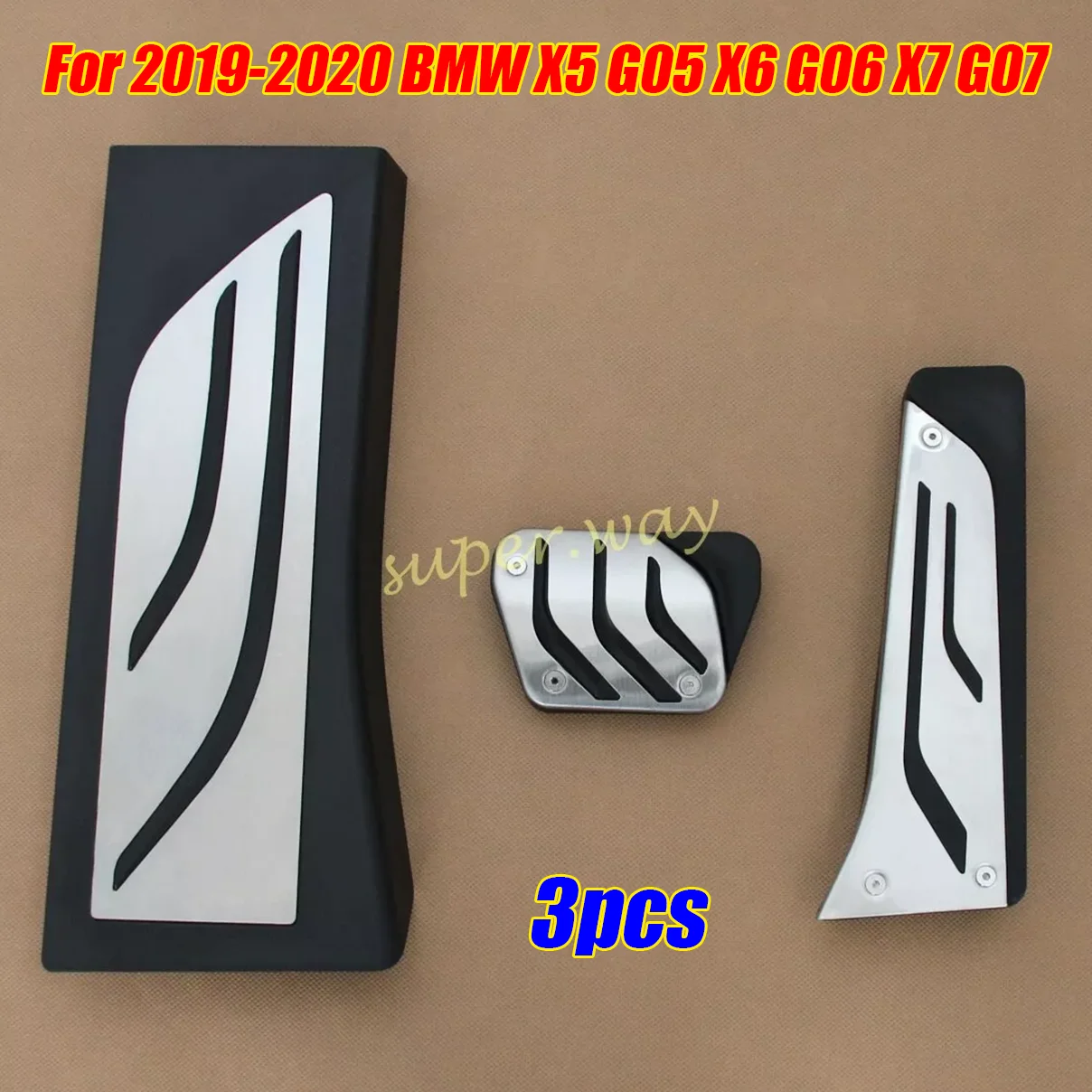 

Footrest Dead Gas Brake Pedal Cover Set For 2019-2020 BMW X5 G05 X6 G06 X7 G07