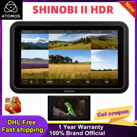 Atomos Shinobi II 5.2" HDMI HDR Monitor 1500nit HDMI 4K HDMI Cable Compatible, and HD video input Atom HDR Display·