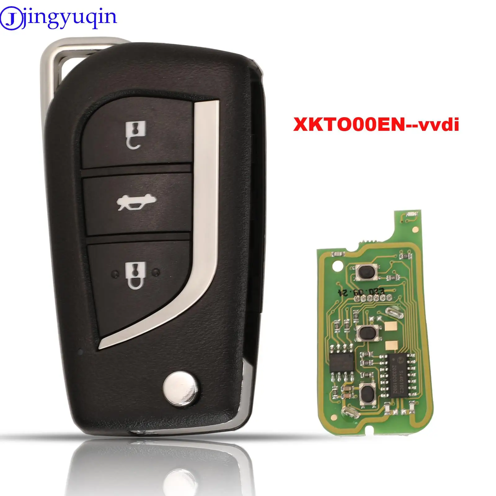 jingyuqin Xhorse XKTO00EN Wire Remote Key VVDI2 For Toyota Type 3 Buttons Universal Remote Key