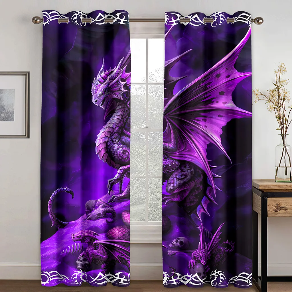 

Flying Dragon Pterosaur Boys Thin Window Curtains in Kids Bedroom Living Room Hall Treatments Kitchen Decoration Drapes Blinds