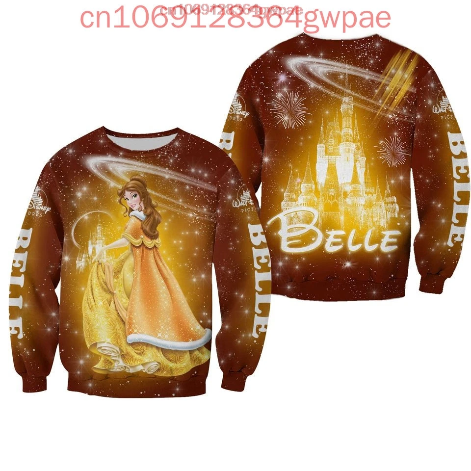 Beauty and the Beast Sweater natal Pria Wanita cetak 3d Sweater jelek Disney Belle putri Ugly Natal atasan sweter