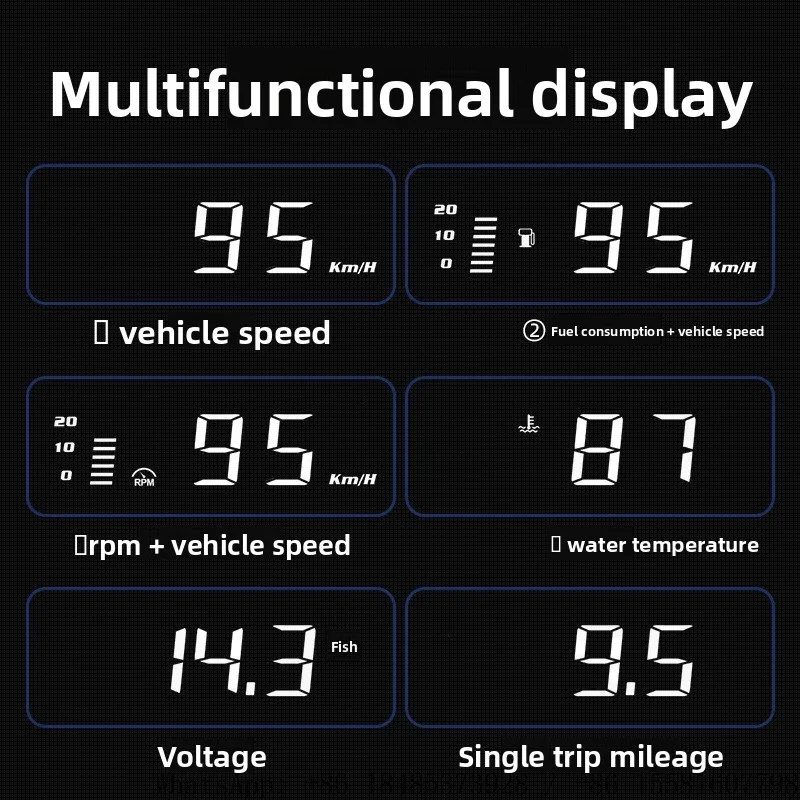 Universal Touch Screen OBD HUD Head‑Up Display Driving Computer FOR Vehicle Windshield Projection Accessory