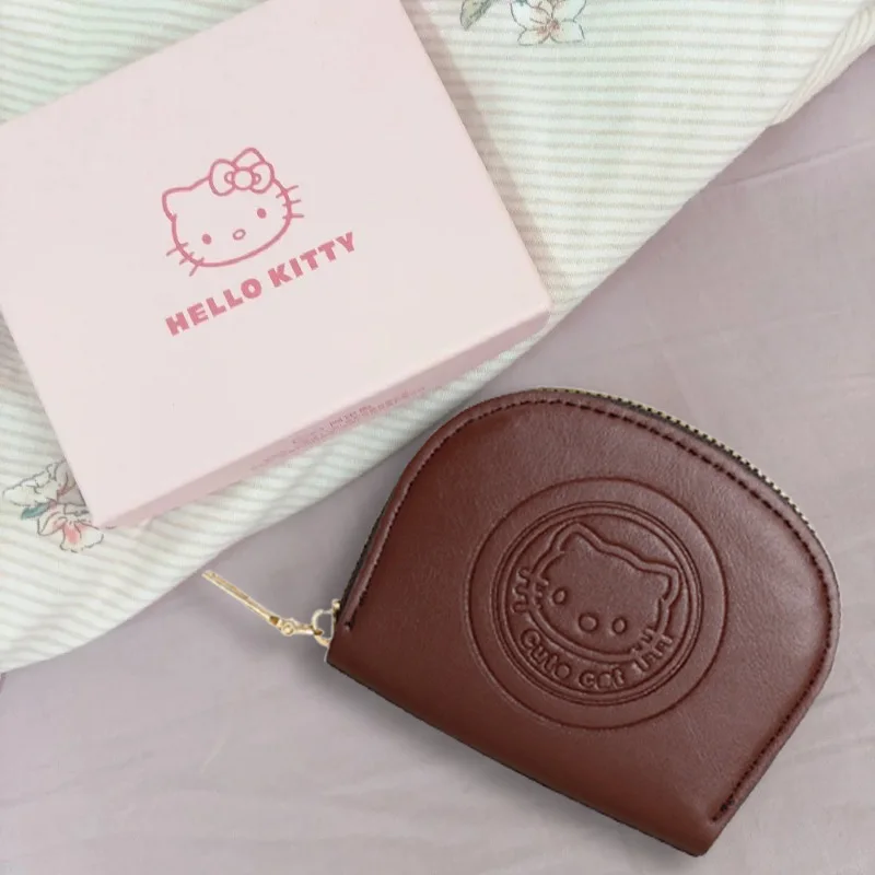 

Sanrio Hello Kitty Kawaii Retro Zipper Card Holder, легкий мини-кошелек для женщин и девочек, портативный кошелек для хранения кредитных карт и удостоверений личности, подарок