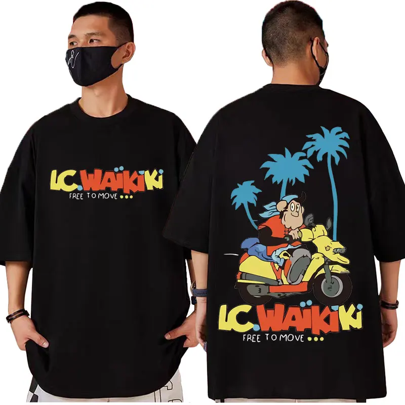 

Funny Lc Waikiki Monkey Graphic T Shirts Fashion Cartoon Short Sleeve T-shirts Men Women Casual Loose Cotton T-shirt Streetwear