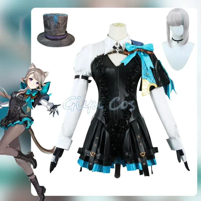 

Lynette Cosplay Costume Genshin Impact Uniform Wig Anime Chinese Style Halloween Costumes Game New Skin