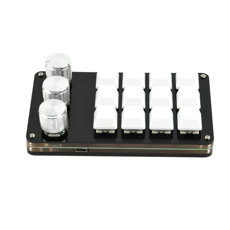 Macropad teclado 12 teclas com teclado programação 3 botões para edição vídeo jogos