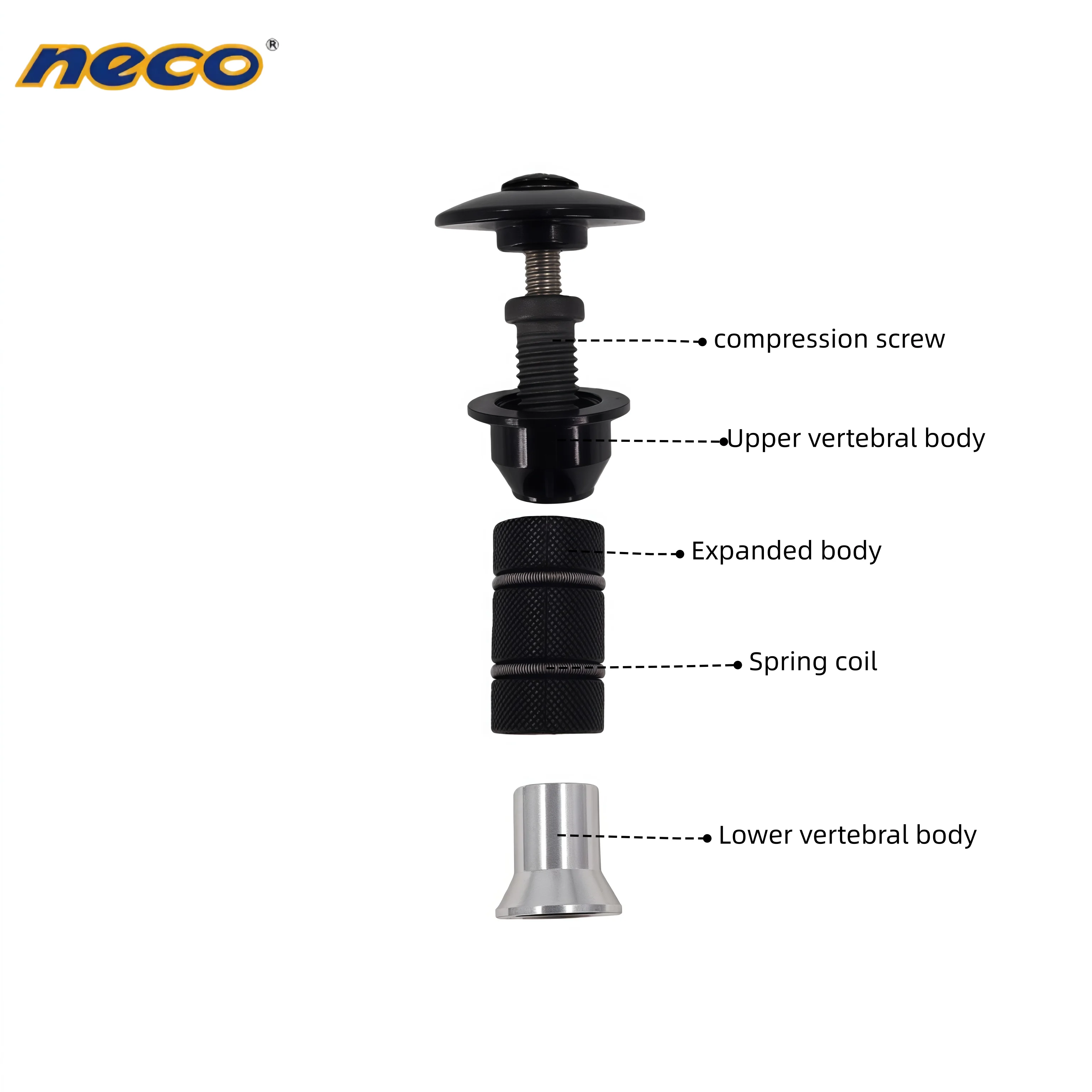 254GX Neco Bicycle Accessories Alloy Top Cap 32MM  Neco Bike Headset Stem Top Cap Compression Plug Nut Compressor