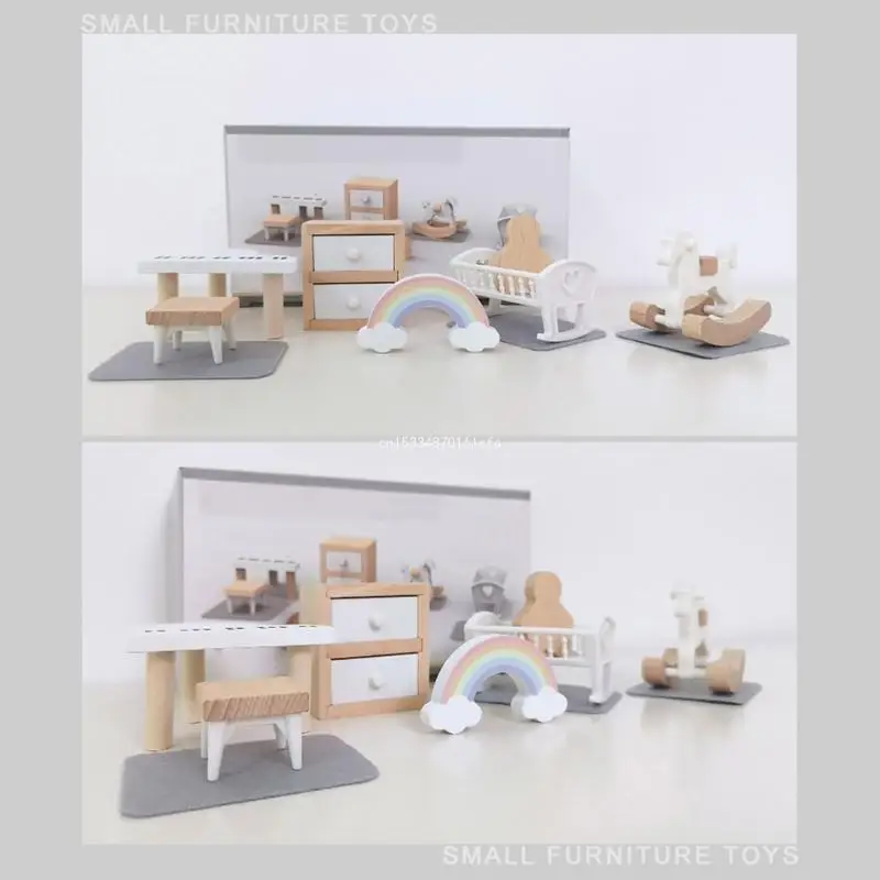 1:12 House Furniture Toy House Kitchen Mini Kid Room Micro Landscape DIY Living Room Furniture Bedroom Decor Dropship