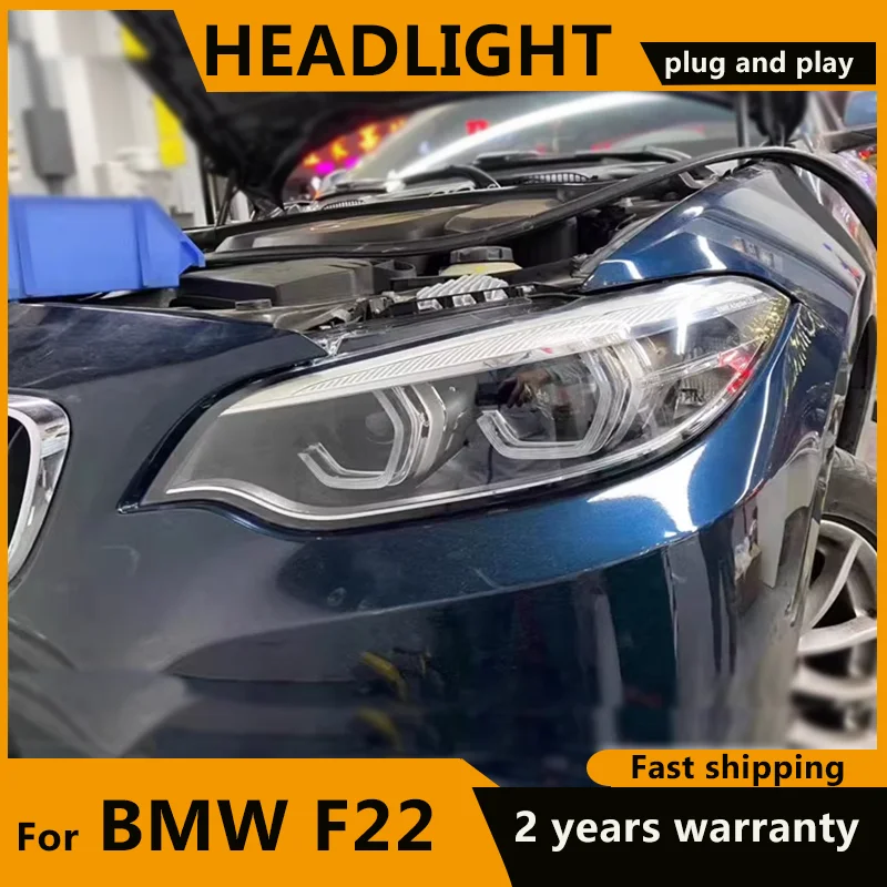 

For BMW F22 M2C 2014-2021 LED Headlights M2 F23 F87 218i 220i 225i Head Lamps DRL Turn Signal LCI High Beam Angel Eye Projector