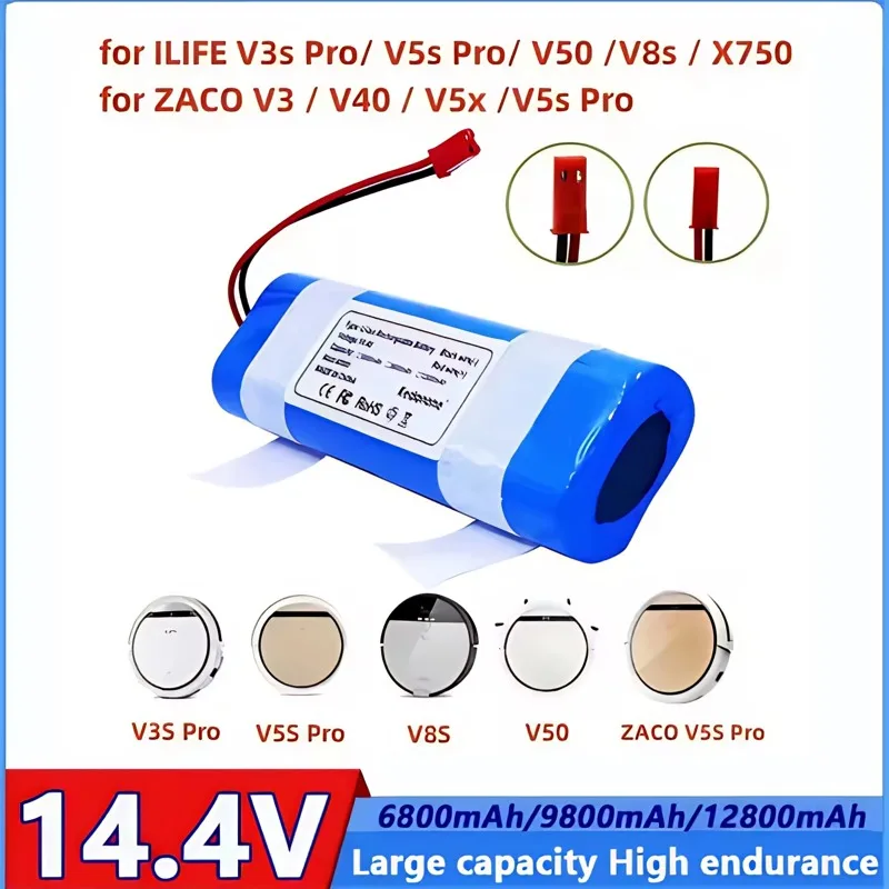 

⭐️⭐️New 100%Original Li-lion Battery for ILIFE V3s Pro,V5s Pro,V8s,V8 Plus V80 V80 Max V80 Pro,V3s Max 18650 12800mAh 14.4V