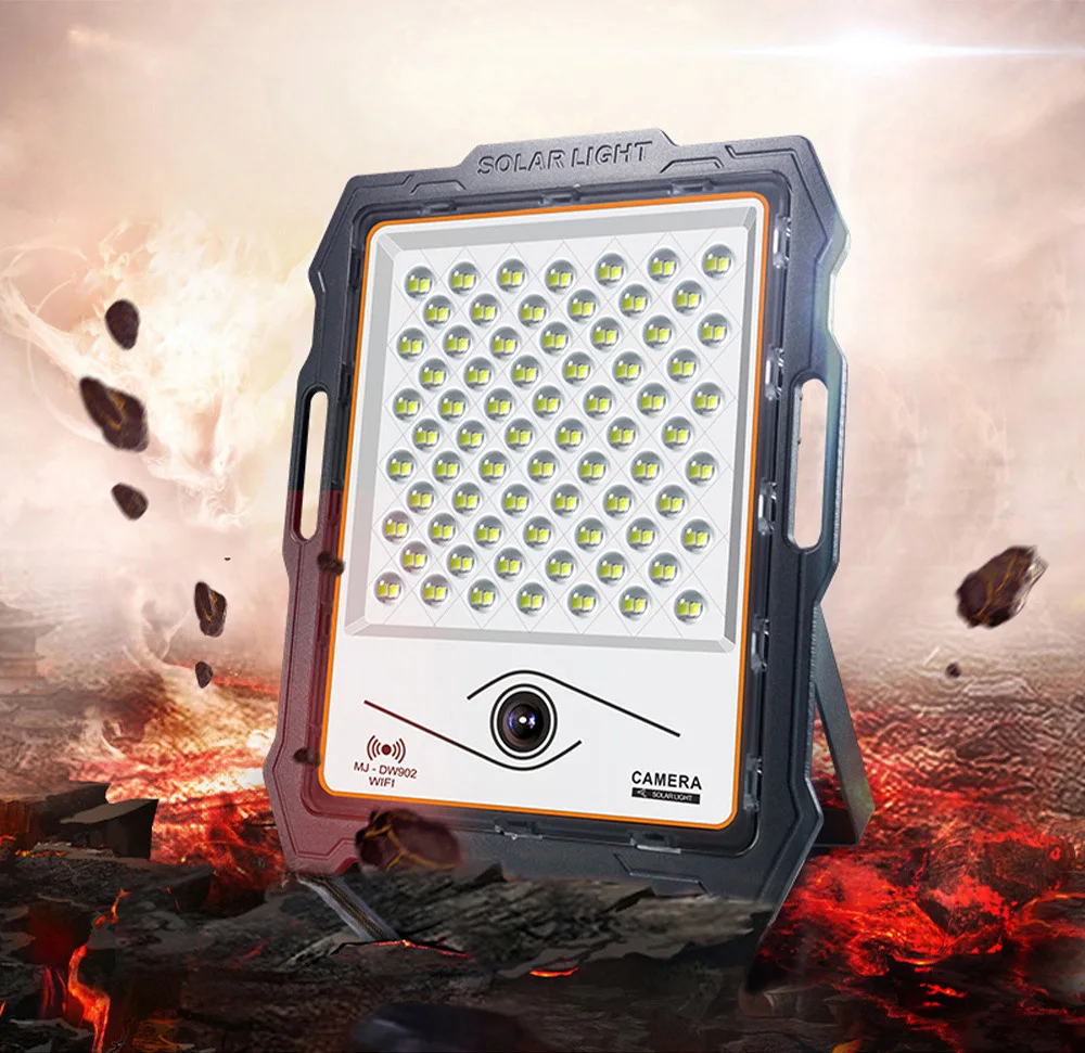 Security LED Light 400W Outdoor Solar Panel Lamp With Camera Remote Control Street Floodlight For Home Garden