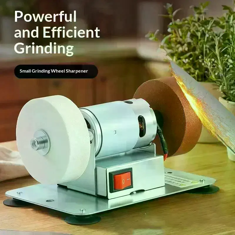 Mini Electric Bench Grinder Pure Copper Motor Dual Wheels Strong Power DIY Sharpening Polishing Rust