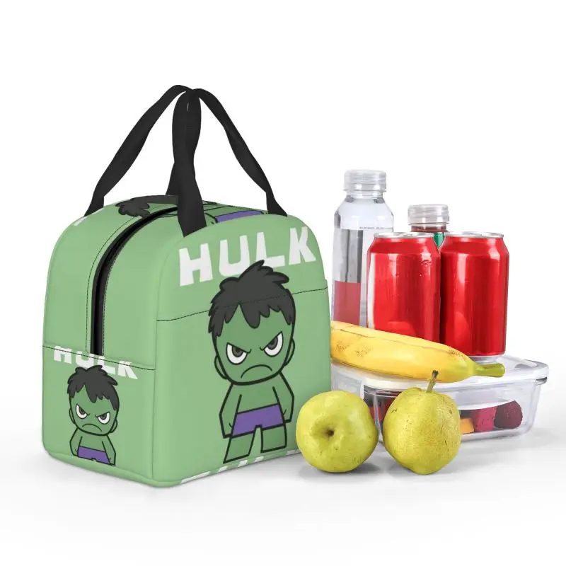 Custom Cute Mini Hulk Insulated Lunch Bags for Women Portable Cooler Thermal Food Lunch Box Outdoor Camping Travel