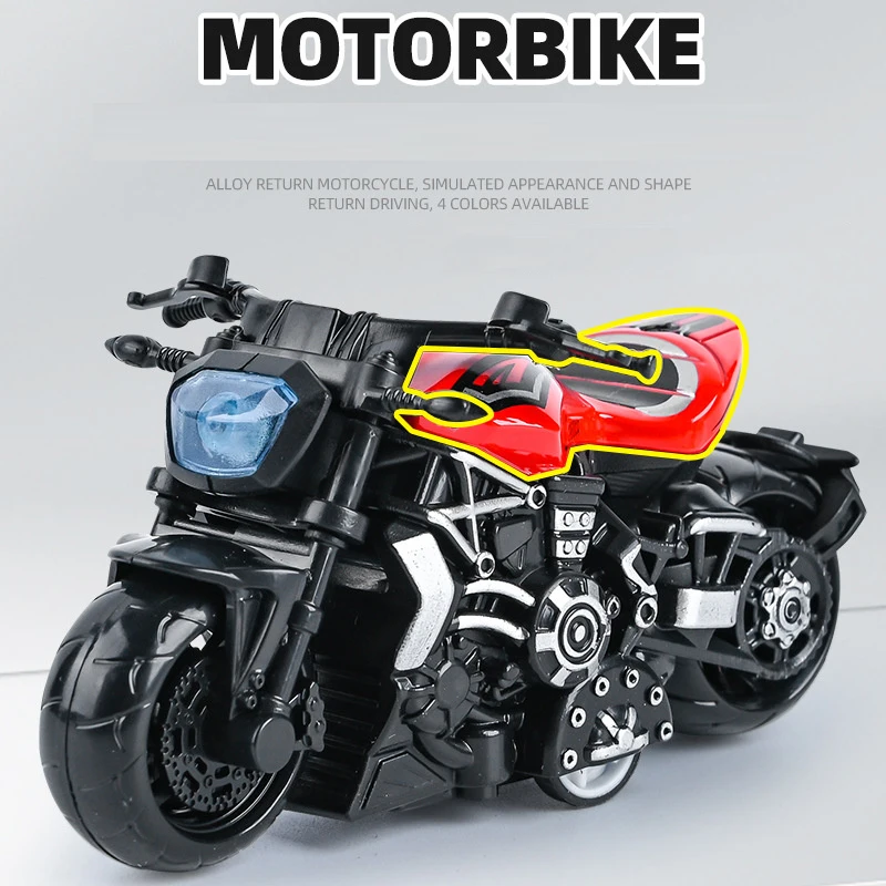 Dziecięcy model motocykla ze stopu Symulacja motocykla Zabawka do ciągnięcia do tyłu Odlewane ciśnieniowo mini pojazdy Zabawka samochodowa Kolekcjonerskie rzemiosło Model zabawki