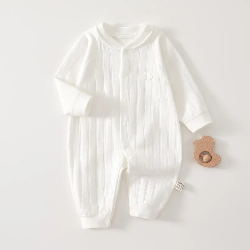 ZOETOPKID Baby Onesie Cotton Long-sleeved Pajamas Spring and Fall Cute Wings Embroidered Jumpsuit Boys Girls Rompers
