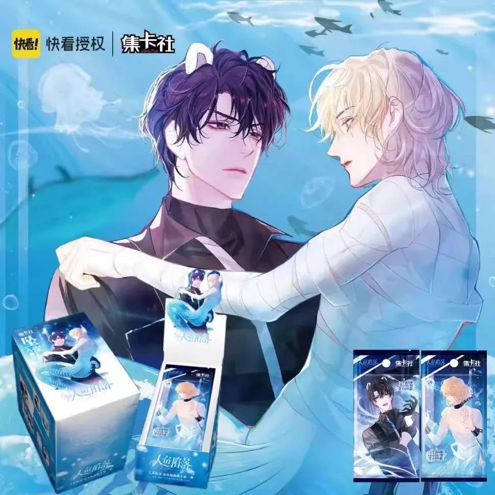 Chinese Manhwa The Falling Merman Collection Card Bai Chunian, Lan Bo Cartoon Characters SSP SSR Paper Card Cosplay Gift