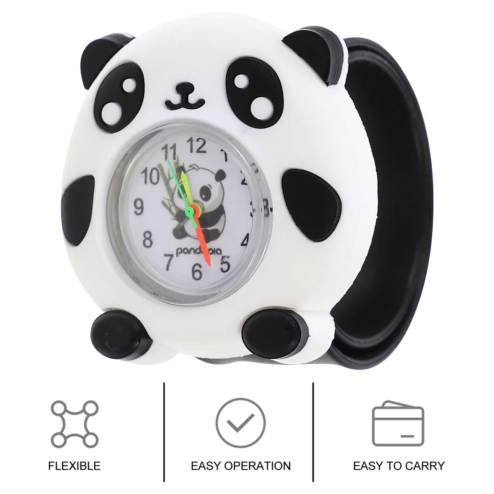 2 Pcs Children's Flapping Watch Gift Watches for Men Number Kids Wristwatch Panda Silica Gel Students Baby